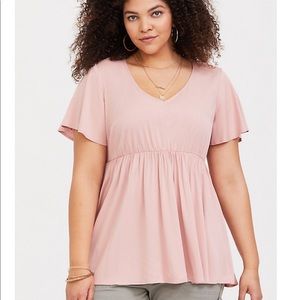 Torrid Mauve Pink Babydoll Top Size 2